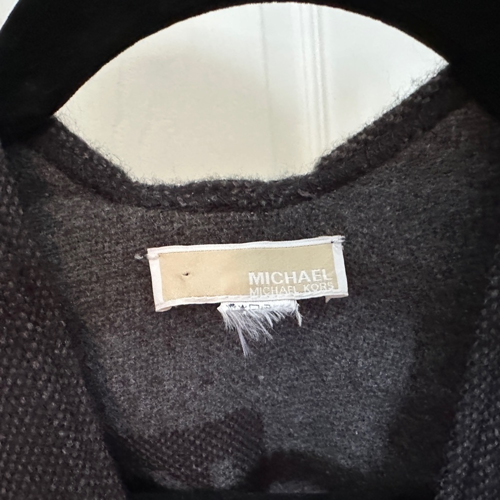 Michael Kors Dark Gray Knit Poncho- OS - Picture 2 of 3